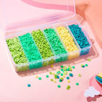 Elecrelive 5640Pcs Green Blue Clay Beads for Bracelets Making, 6mm Flat Round Heishi Beads Polymer Clay Chips for Chocker Necklace Earring DIY Crafts - color: Green Blue