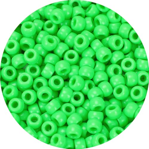 IOOLEEM Pony Beads(1000pcs Light Green Pony Beads), Beads for Jewelry Making, Crafts, Beading Supplies, Arts & Crafts Materials for Jewelry Making. - color: Light Green, size: Medium Pack