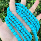 Adabele 130pcs Natural Blue Magnesite Gemstone 6mm Imitated Turquoise Round Loose Beads Gem Stone Spacer for Craft Jewelry Making GR-D6 - color: Round/Blue, size: 6mm Round (130pcs/2 Strands)