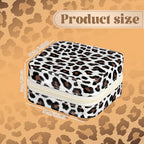 Nosiny 2 Pack Mother's Day Travel Jewelry Box with Mirror Small Laser Jewelry Case Organizer for Women Gift Rings Earrings(Leopard Print) - color: Leopard Print