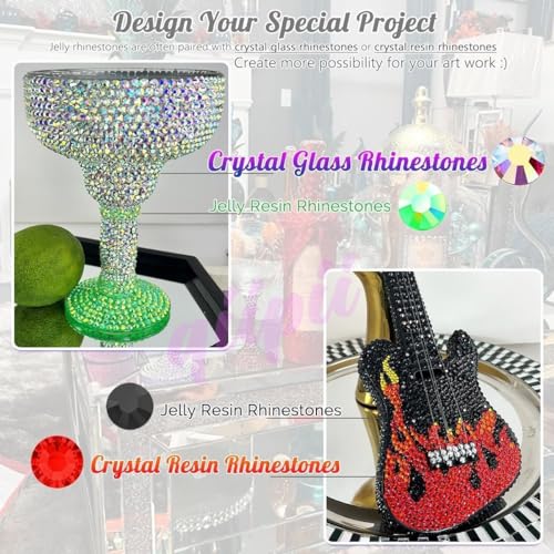 qiipii 620PCS 6mm Transparent Resin Rhinestones Flatback Jelly Resin Stones Bulk SS30 Clear Diamonds Gems Charms Supplies for Nails Face Eyes Makeup Body Tumblers Mugs Bottles DIY Crafts Shoes Clothes - color: Transparent, size: 6mm Bulk