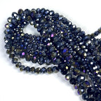 580pcs 4/6/8/10mm Glass Beads Black AB Coating Faceted Crystal Briolette Loose Beads for Bracelets Necklaces DIY Crafts - color: Black AB