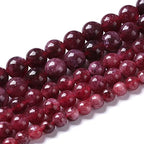 60pcs 6mm Natural Garnet Jade Gemstone Round Loose Spacer Beads for Jewelry Making Healing Energy Stone Beads DIY Bracelets Necklaces 15" (6mm, Garnet Jade) - color: Garnet Jade, size: 6mm