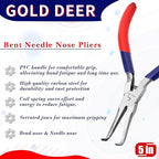 Bent Needle Nose Pliers With Serrated Jaw Mini Bent Nose Pliers With Comfort Grip Handles For Bending Wire Gripping - style: Bent Needle Nose Pliers