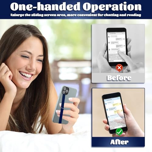 TEAMOLA Silicone Phone Grip Strap - Navy 210 Phone Hand Strap Holder with Loop for Cell Phones, iPhone Grip, Finger Holder & Back of Phone Grips, Secure Anti-Slip Grip(3 Packs) - color: 210, 3 Navy
