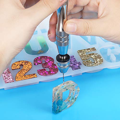 LEOBRO Hand Drill, Steel Pin Vise with 10 PCS Small Drill Bits (0.8 mm-3 mm), for Resin, Wood, Clay, DIY Crafts Keychains Jewelry Making - color: A-silver