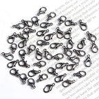 AD Beads 50 Pieces Lobster Claws Clasps Plus 100 Pieces 7mm Open Jump Rings Suitable for Necklace Bracelets Jewelry (8x15mm, Gunmetal) - color: Gunmetal, size: 8x15mm