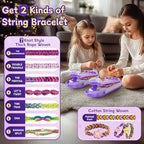 2-in-1 Friendship Bracelet Making Kits: DIY Art and Crafts Jewelry String Braiding Set Toys with Storage Box for Kids - Christmas Birthday Gifts for Girls Age 6 7 8 9 10 11 12 Year Old - Purple - style: Purple