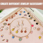 352 Pcs Assorted Charms for Jewelry Making,Mixed Enamel KC Gold Alloy Letter Pendants,Wholesale Bulk Jewelry Charms for DIY Necklace Bracelet Earring and Crafting - style: A7:Flower Charms-270Pcs Kit