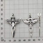 Youdiyla 100g Big Cross Pendants Collection - Antique Bronze Silver Sword Holy Angel Jesus Peace Cross Crucifix Metal Charms for Jewelry Making DIY Findings (HM23)