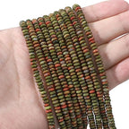 BEADIA Natural Unakite Disk Stone Beads 4x2mm 160pcs Rondelle Loose Semi Gemstone Beads for Jewelry Making Design - color: Unakite