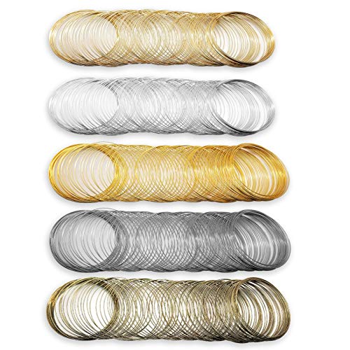 500 Loops Jewelry Wire Memory Beading Wire Steel Memory Wire Cuff Bangle Bracelet for Jewelry Making Supplies Art Creation Bracelet Necklace DIY Crafts Making Jewelry Making Dolls