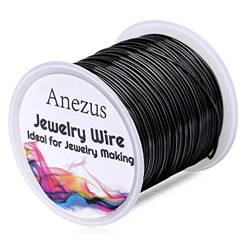 Anezus Craft Wire - Tarnish Resistant Copper Beading Wire for Jewelry Making Supplies (Black, 18 Gauge) - color: Black