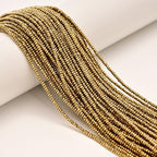 JM Design 1x2mm Gold Plated Hematite Faceted Rondelle Beads, 15.5''Strd Loose Energy Stone Spacer Beads for Jewelry Making Craft DIY Necklace Bracelet Earrings - color: Gold