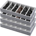Juexica 4 Pcs Velvet Sunglasses Organizer Tray 6 Grid Sunglass Organizer Velvet Tray Stackable Glasses Display Case for Women Glasses Jewelry Display Watch (Gray) - color: Gray