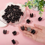 30Pcs Acrylic Letter Beads with Large Hole Letter U Chunky Vowel Bead with Horizontal Hole Black Plastic 3D Initial Alphabet European Beads for Key Chains Necklace DIY Craft Arts Projects - color: Black U