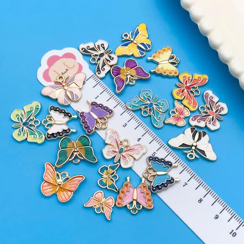 Youdiyla 40Pcs Alloy Dripping Butterfly Series Pendant Jewelry Making DIY Keychain Earrings Pendant Various Design Charms for Jewelry Making Bracelets Necklace (SN801) - color: SN801
