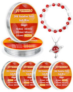 FIVEIZERO Stainless Steel Wire for Jewelry Making,Include 18/20/22/24/26/28 Gauge 304 Stainless Steel Beading Wire Thin Metal Craft Wire for Necklace,Bead Stringing,Jewelry,Mother's Day and Crafts - size: mix Gauge