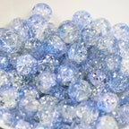 100Pcs 10mm Crackle Glass Beads for Jewelry Making - Round Spacer Crystal Beads Bulk, DIY Craft Supplies for Necklace Bracelet Earrings (Light Blue Transparent) - color: Light Blue Transparent