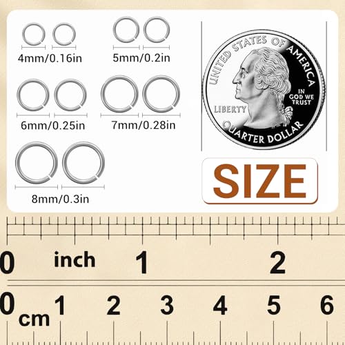 4600 Pcs Jump Rings for Jewelry Making Kit Gold & Silver, Open Rings with Opener Tools for Earrings, Keychains, Bracelet & Necklace Repair Supplies - color: 4600Pcs Silver