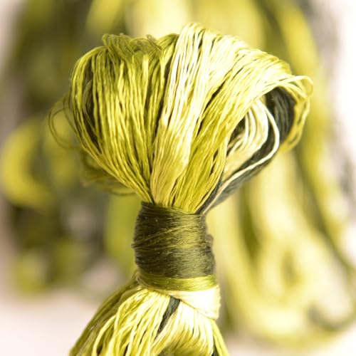 100% Nature Mulberry Handmade Embroidery Silk Thread Woven Jewelry Accessory Artificial Flowers Cross Stitch Floss DIY Sewing Kits 10 Gradient Colors 22m Each (44) - color: 44