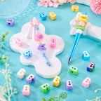 Beadthoven 20pcs Big Letter B Beads Large Hole Bubble Alphabet Acrylic Beads Charm Iridescent Plastic B Shape Loose Chunky Spacers for Jewelry Making Bracelet Necklace Keychains Shoelaces Crafts - color: B