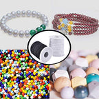 LUSTEMBER Elastic String for Bracelets, 2 Rolls 1 mm Sturdy Stretchy Elastic Cord for Jewelry Making, Necklaces, Beading - size: Black+White
