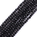 GEM-Inside 3mm Natural Stone Black Tourmaline Faceted Spacer Small Beads for Jewelry Making 15" - color: Black Tourmaline, size: 3mm