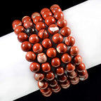 AD Beads Natural Gemstone Round Beads Stretch Bracelet Healing Reiki 10mm (Red Jasper) - color: Red Jasper