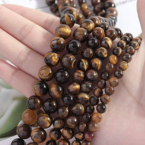 Natural Stone Beads 8mm Yellow Tiger Eye Polished Round Smooth Agates Gemstone Beads for Jewelry Making 15 Inch(Yellow Tiger Eye,8mm) - color: Yellow Tiger Eye, size: 8mm