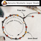 Amazing Gemstone Crystal Anklet Ankle Bracelets for Women - Waterproof Beaded Healing Crystal Anklets, Plus Size Chakra Gemstone Bead Anklet - color: Mookaite, style: Hand Knotted
