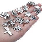 100g Antique Silver Elephant Charms Tibetan Animal Charms Pendants for Bracelets Necklace Jewelry Making - style: Silver Elephant Charms
