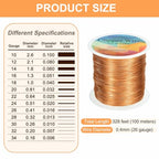 HARFINGTON Wire 328ft Length 26 Gauge Copper Craft Jewelry Wrapping Wire Tarnish Resistant Beading for Jewelry Making Supplies Crafting, Rose Gold - color: Rose Gold