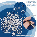 PH PandaHall 180pcs 925 Sterling Silver Plated Open Jump Rings 3/4/5/6/7/8mm O Ring Brass Jewelry Ring Circle Clasp 18~22 Gauge for Jewelry Making Necklace Repair DIY Earring Bracelet Pendant Choker