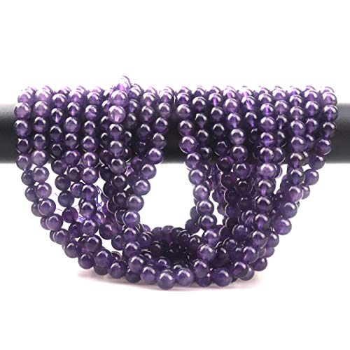 4mm Natural Amethyst Stone Round Loose Stone Beads for Jewelry Making DIY Crafts Design 1 Strand 15" APPR.98-100pcs - color: Amethyst, size: 4mm