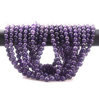 10mm Natural Amethyst Stone Round Loose Stone Beads for Jewelry Making DIY Crafts Design 1 Strand 15" APPR.34-36pcspcs - color: Amethyst, size: 10mm