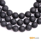 GEM-Inside Black Frost Spacer Agate Gemstone Loose Beads Natural Energy Power Beads for Jewelry Making 12mm Round 15 Inches - color: Black Agate, size: 12mm