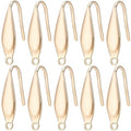 SUNNYCLUE 1 Box 80Pcs Stainless Steel Earring Hooks Real 18K Gold Plated Ear Wires with Loops Fish Hooks French Earring Findings for Pierced Ears Jewelry Making Supplies Hypoallergenic - color: 80pcs 18k Gold Plated Drop Shaped Earring Hooks