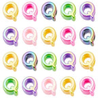 Beadthoven 20pcs Big Letter Q Beads Large Hole Bubble Alphabet Acrylic Beads Charm Iridescent Plastic Q Shape Loose Chunky Spacers for Jewelry Making Bracelet Necklace Keychains Shoelaces Crafts - color: Q