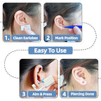 Nunpag 12 Pcs Ear Piercing Kit Disposable Ear Piercing Gun Kit with 4 Pcs 5 Prong Setting Cubic Zirconia Rainbow Star Earrings Stud 316L Stainless Steel Easy to Use Self Ear Piercer Gun Kit Silver - color: Silver-Rainbow-Star