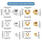 UNICRAFTALE 120pcs 2 Colors 6 Styles 304 Stainless Steel Metal Half Rondelle Spacer Caps Crimping Beads for Jewelry Making Crafts - size: 3.5-6.5 mmDia