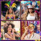 MARFOREVER 40 Pcs/20 Pairs Mardi Gras Charms for Jewelry Making, Glitter Mardi Gras Charm Carnival Mask Jester Fleur-de-lis Charms Pendants for Bracelets Necklace Earrings DIY Crafts Accessories Gifts - style: Mardi Gras
