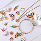 Bulk Gold Enamel Charms for Jewelry Making, Colorful Metal Charms Pendant for Bracelet Necklace and Crafting - color: Rainbow