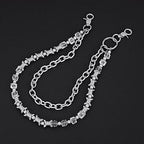 Layered Punk Pants Chain for Men Women, Gothic Hip Hop Jean Chain Wallet Chain Biker Trouser Chain, Goth Emo Fashion Keychain Accessories - color: 2L-Prickly