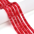 1 Strand Natural White Jade Rondelle Beads Strands Dyed Gemstone Beads Spacers for Jewelry Making Bracelets Necklace DIY Crafts 4.5x2.5~3mm 14.5" About 142~148pcs/strand Red - color: Red