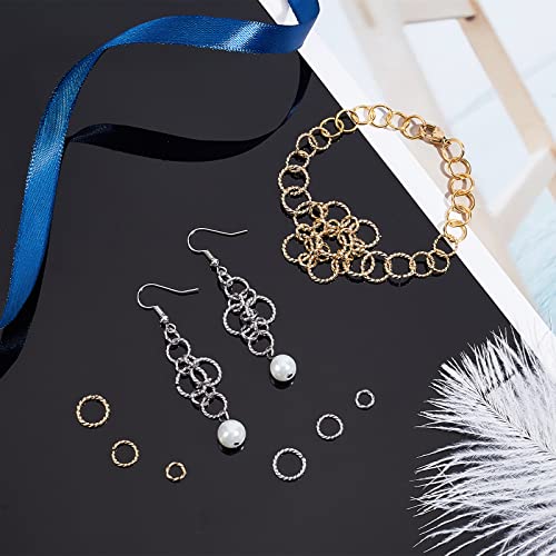 UNICRAFTALE 84pcs 6/8/10mm Twisted Open Jump Rings Golden and Stainless Steel Color Stainless Steel Jump Rings Connectors Rings for DIY Bracelet Necklaces Jewelry Making