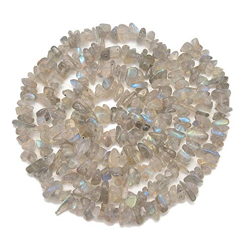 PLTbeads 5-8mm Natral Healing Gemstone Waist Bracelets Necklace Kit Irregular Stone DIY Crafts Design Jewelry Making 1 Strand per Bag Approxi 34 inch (Labradorite Chips) - color: labradorite Chips