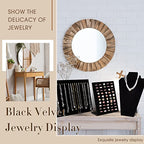 Henoyso 22 Pcs Velvet Jewelry Display Set Jewelry Display for Selling Necklace Stand Bracelet Holder T Shape Earring Stand - color: Black