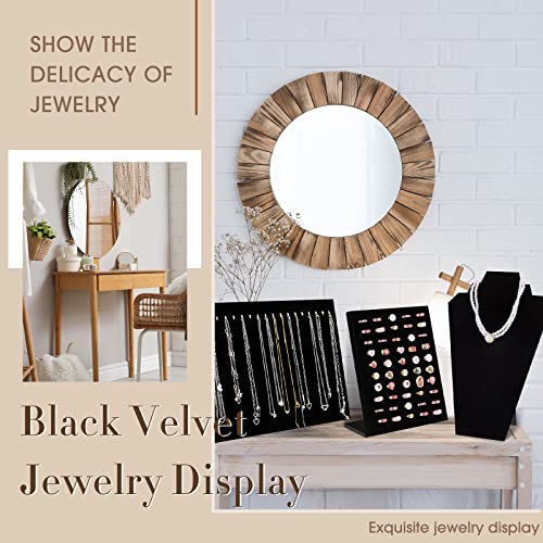 Henoyso 22 Pcs Velvet Jewelry Display Set Jewelry Display for Selling Necklace Stand Bracelet Holder T Shape Earring Stand - color: Black