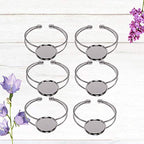 EXCEART Y Shape Bracelet Bottom Holder Round Plate 1.96In Diy Jewelry Making Beading Tray Craft Tool for Wrist Chain Display Set of 6 - color: Silver, size: 5*2cm
